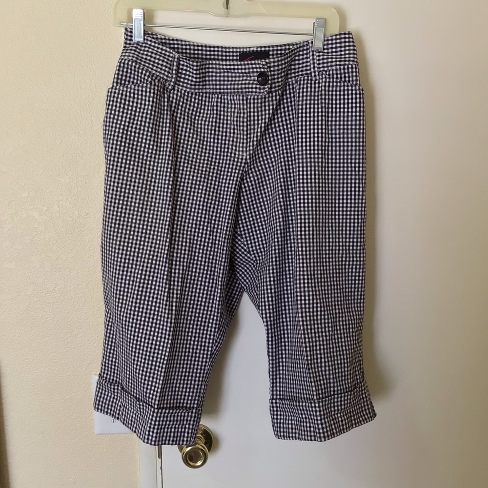 Stylish Black and White Checkered Women's Pants